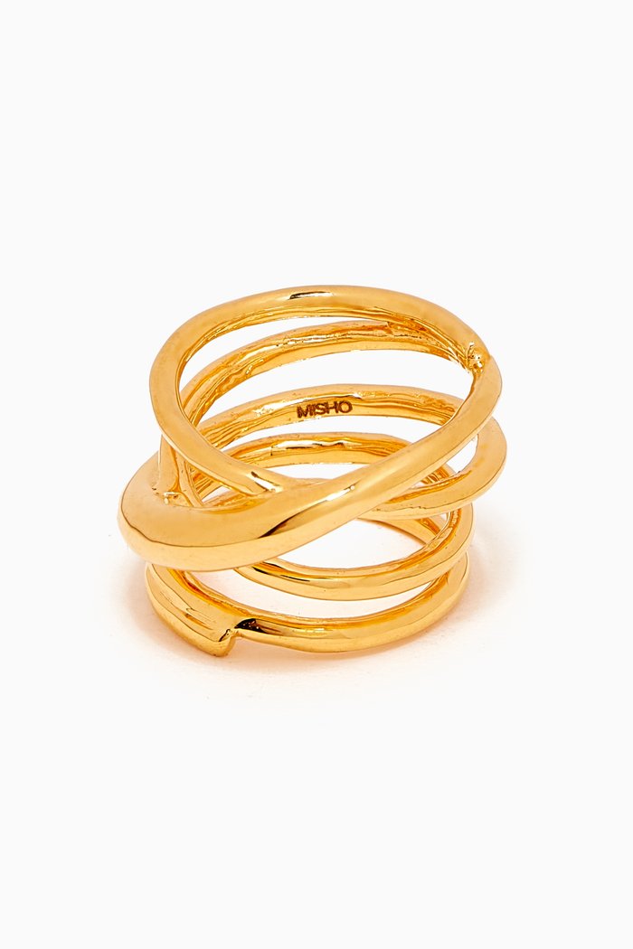

Spiral Ring in 22kt Gold-plated Bronze