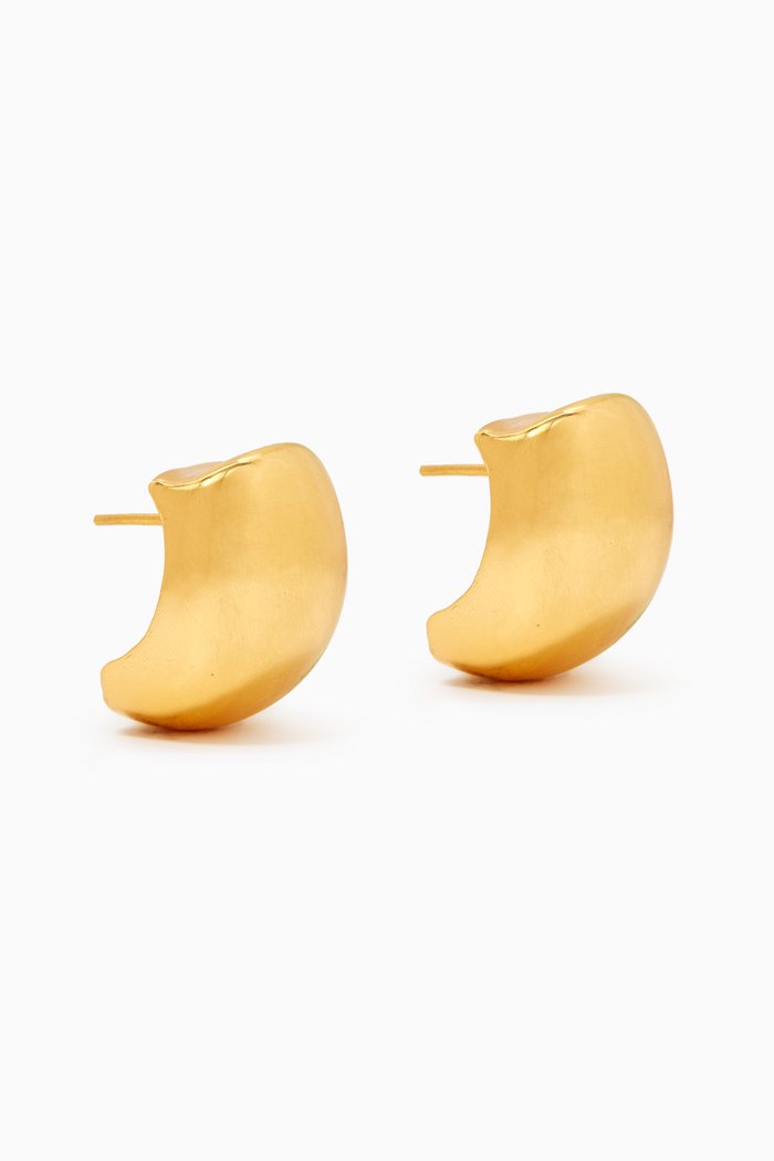 Pebble Stud Earrings in 22kt Gold-plated Bronze