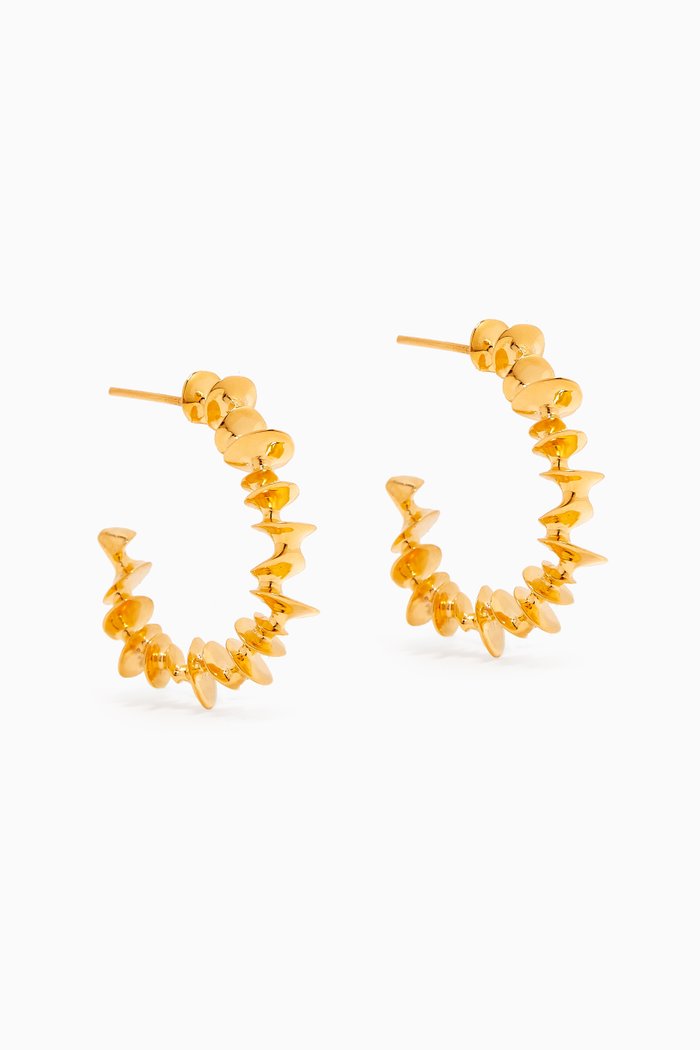 

Mini Frozen In Time Hoops in 22kt Gold-plated Bronze