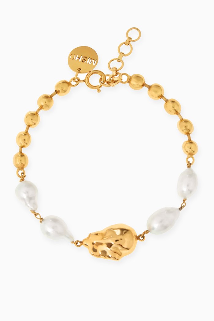 

Storm's End Bracelet in 22kt Gold-plated Bronze, White
