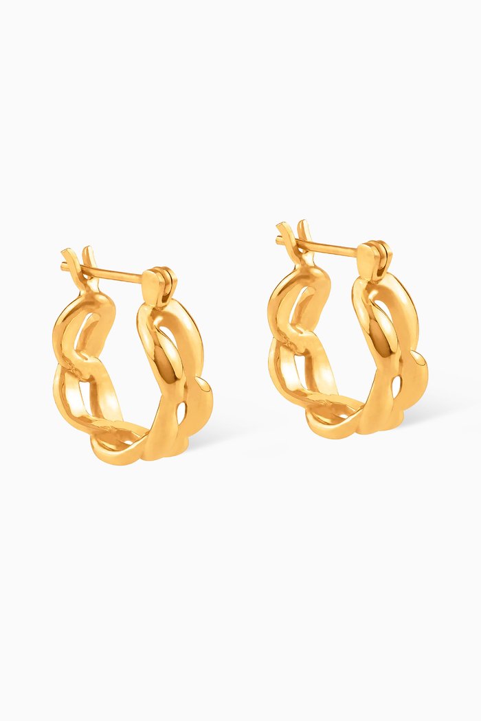 Baby Link Huggy Hoops in 22kt Gold-plated Bronze