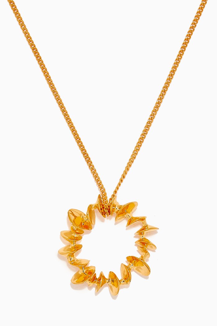 Star Stud Necklace in 22kt Gold-plated Bronze