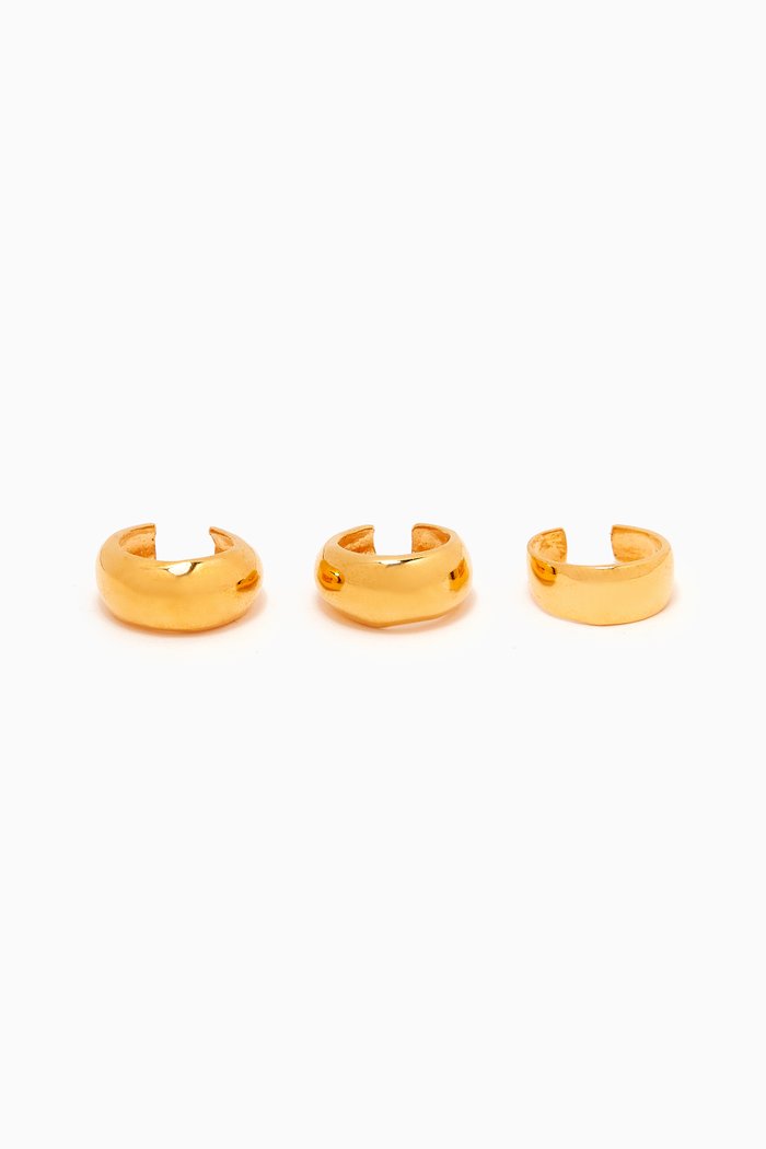 

Sunday Snug Cuffs in 22kt Gold-plated Bronze, Set of 3