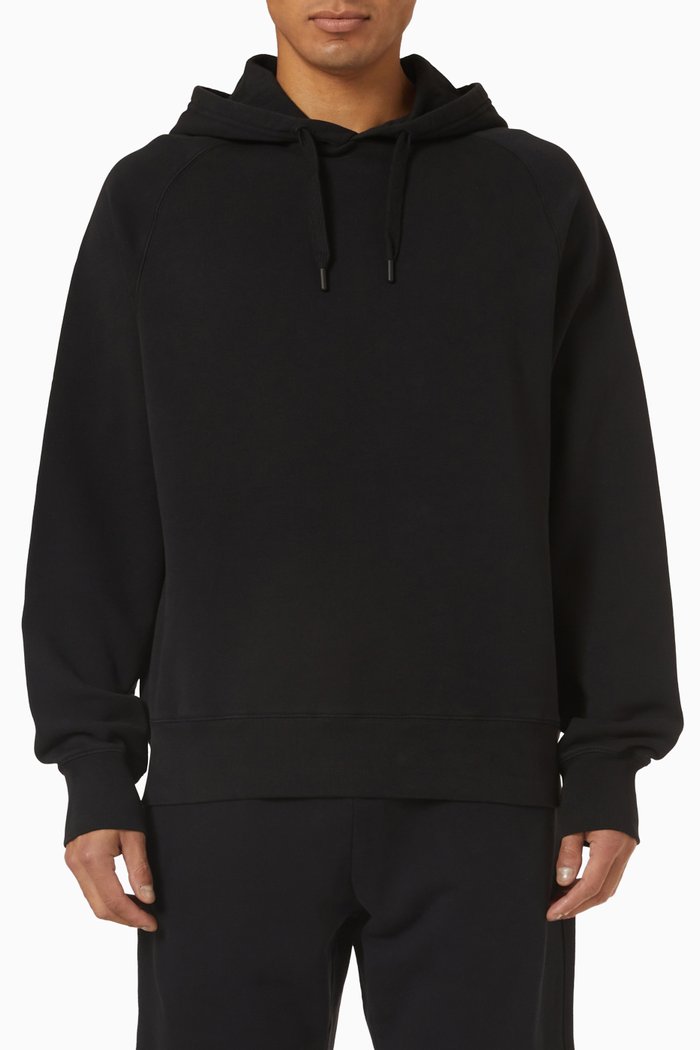 

Happy Logo Hoodie in Cotton Jersey, Black