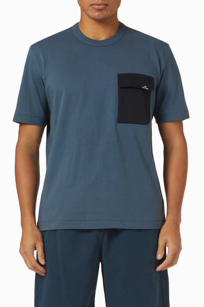 

Cargo T-shirt in Cotton & Nylon, Blue