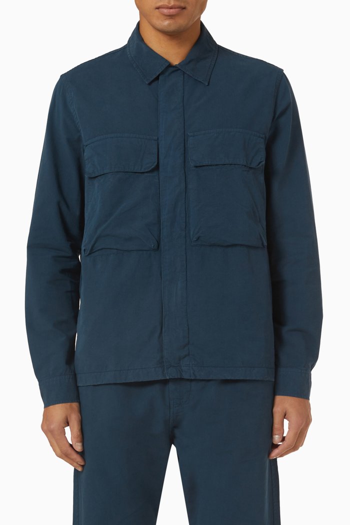 

Overshirt Jacket in Cotton, Blue