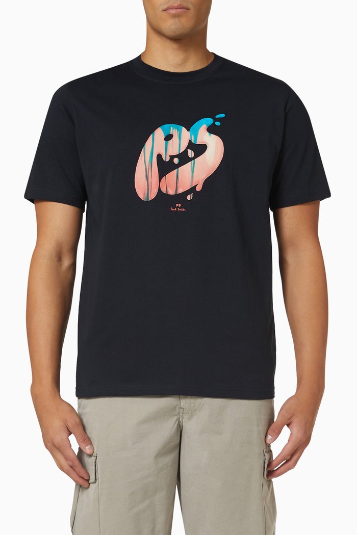 

Logo-print T-shirt in Organic Cotton-jersey, Blue