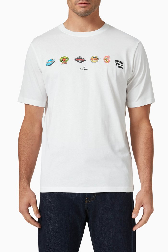 

Graphic-print T-shirt in Organic Cotton-jersey, White
