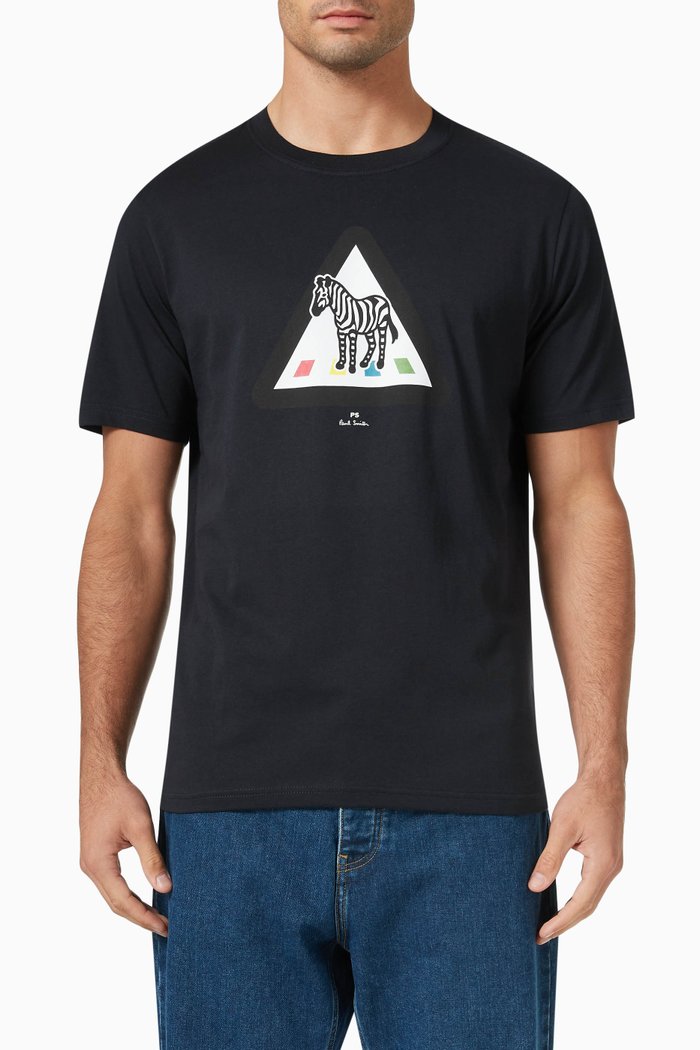 

Zebra Crossing T-shirt in Organic Cotton-jersey, Blue