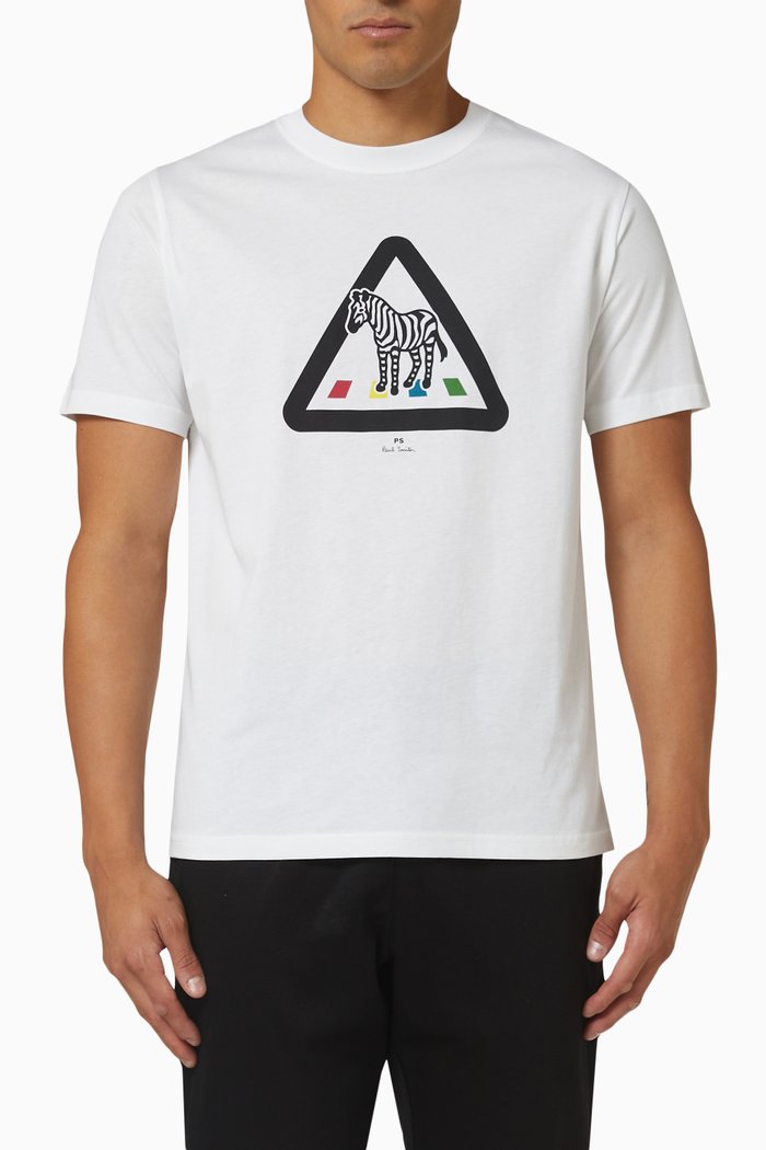 

Zebra Crossing T-shirt in Organic Cotton-jersey, White