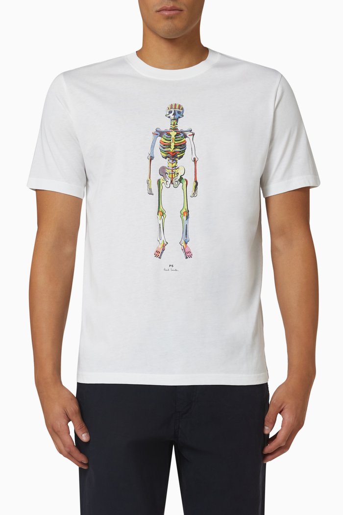 

Skeleton T-shirt in Organic Cotton-jersey, White