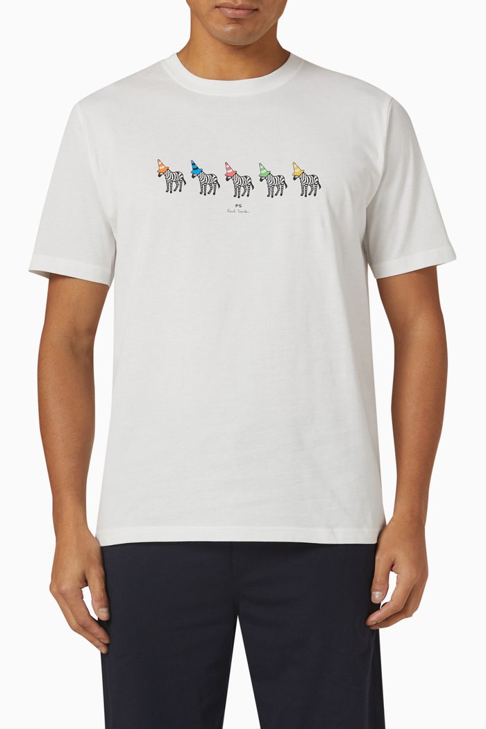 

Zebra Cones T-shirt in Organic Cotton Jersey, White