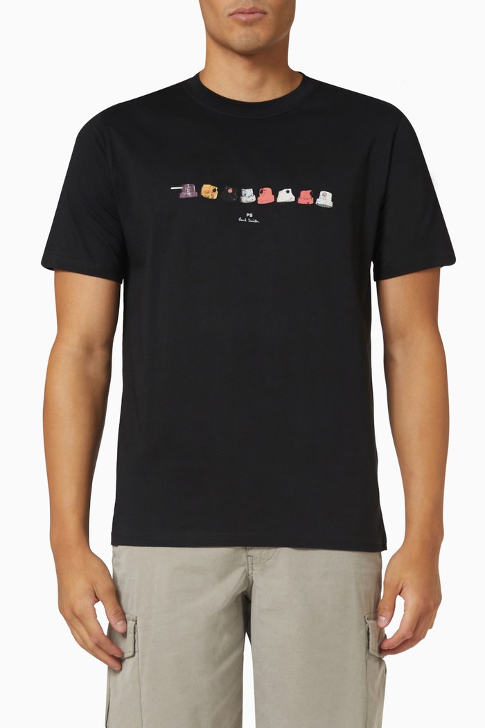 

Graphic Logo-print T-shirt in Organic Cotton-jersey, Black