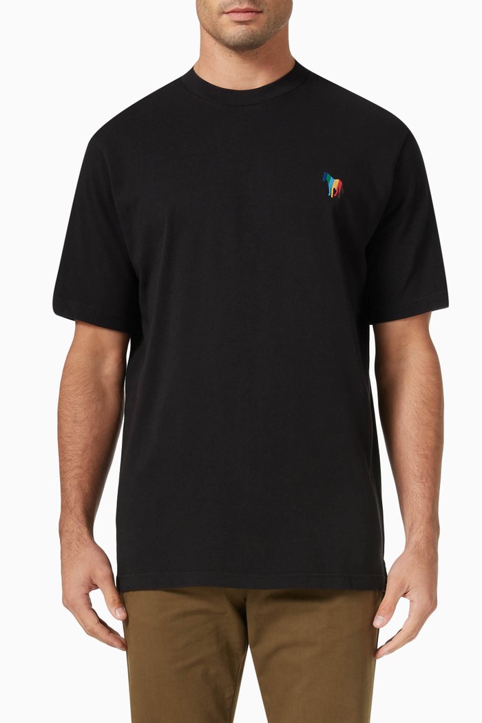 

Zebra Logo-embroidered T-shirt in Organic Cotton-jersey, Black