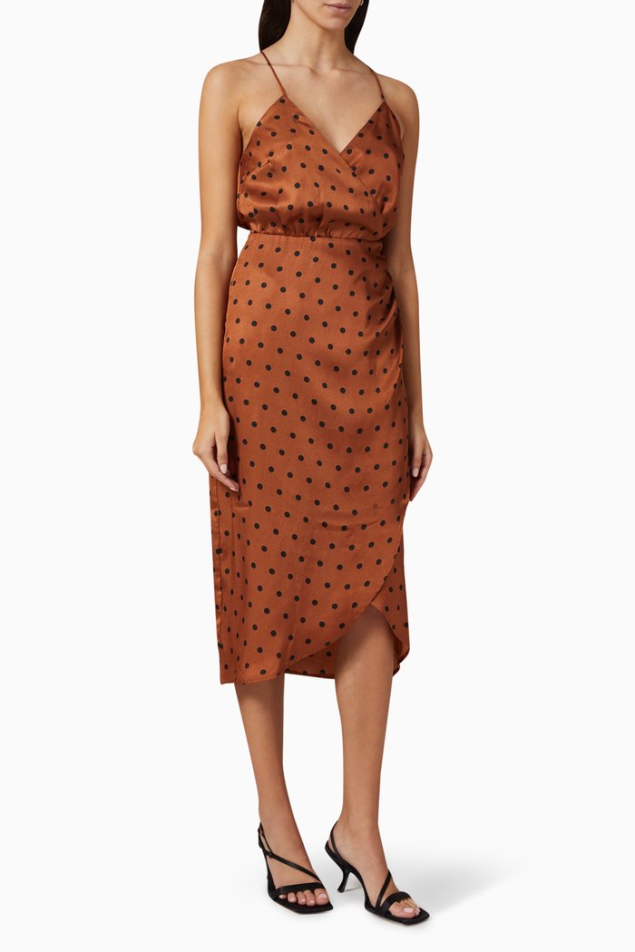 

Milan Wrap Midi Dress, Brown