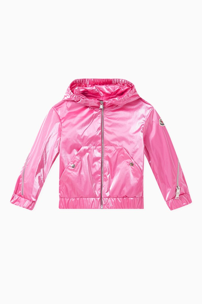 

Brienne Jacket in Coated Nylon, Pink