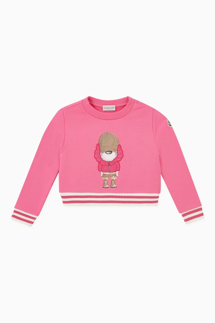Animal Detail Sweatshirt in Cotton, Pink