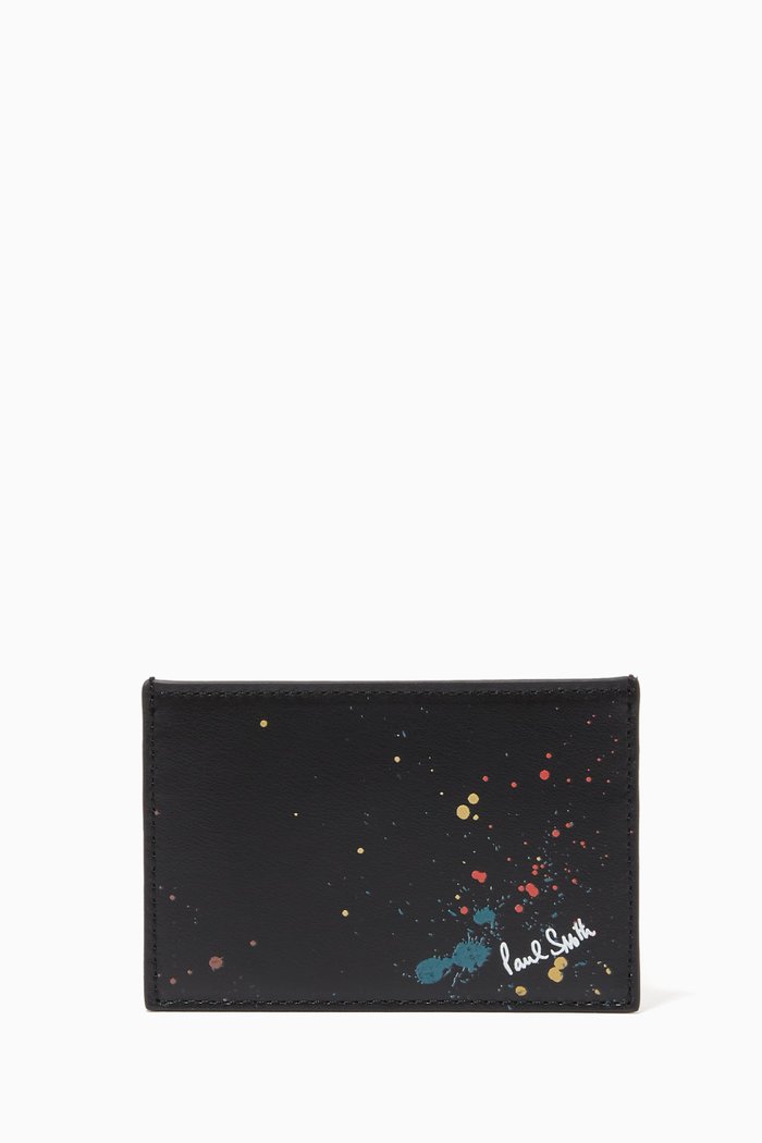 

Paint Splatter Cardholder in Leather, Multicolour