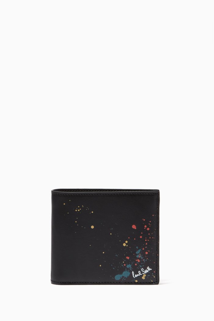 

Paint Splatter Bi-fold Wallet in Leather, Multicolour