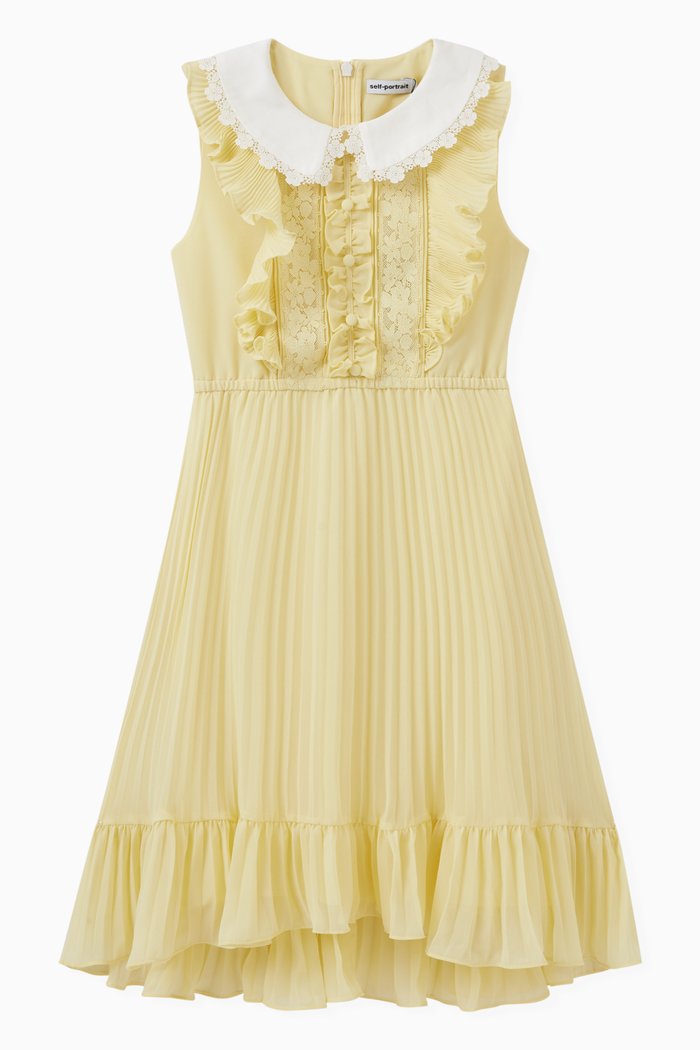 

Floral Bow Dress in Polyester, Yellow