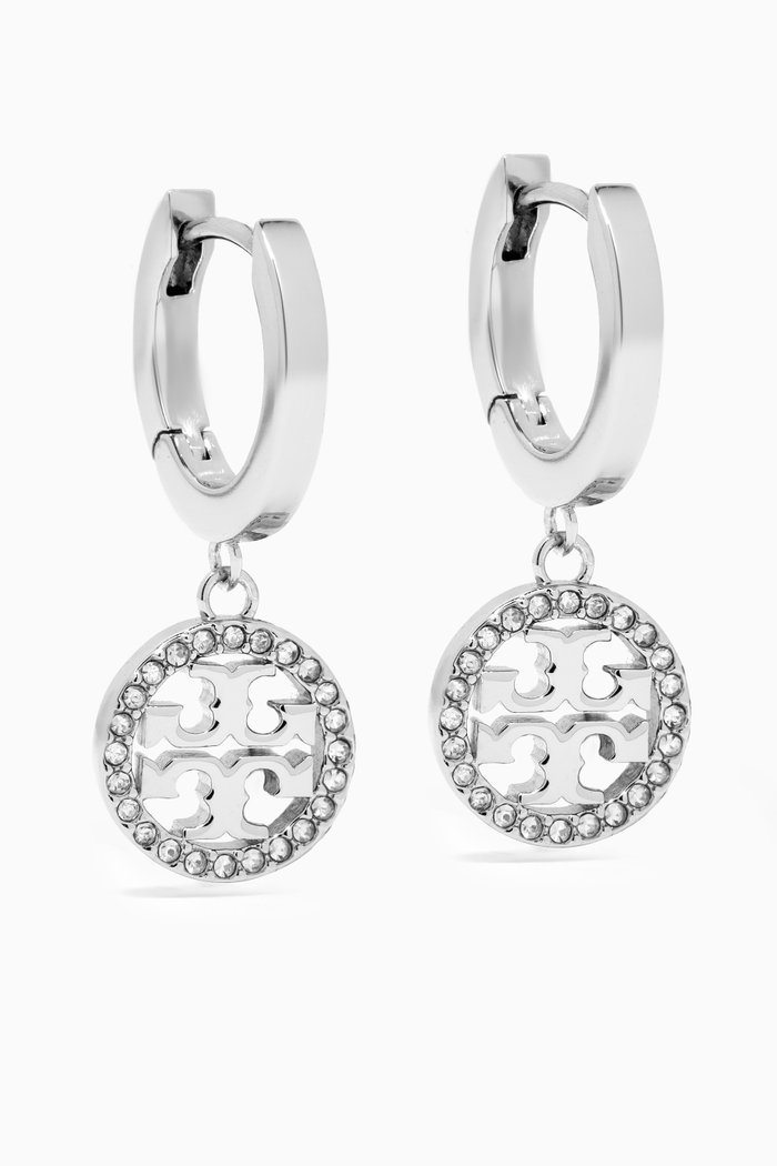 

Miller Pavé Hoop Earrings in Brass, Silver