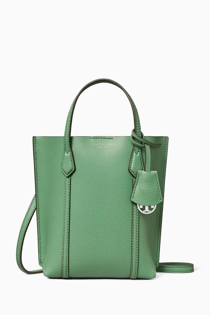 

Mini Perry Tote in Pebbled Leather, Green