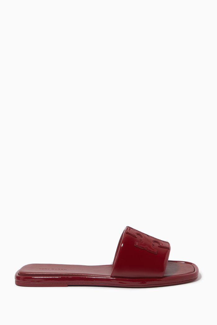 

Double T Sport Slides in Patent Leather, Red