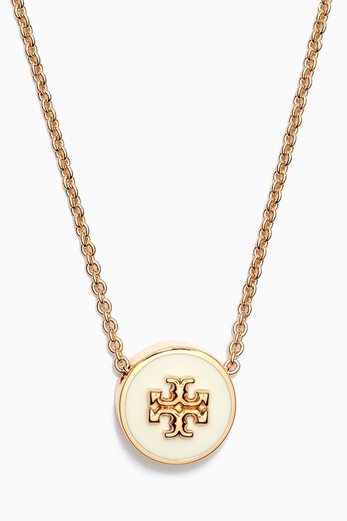 

Kira Enamel Pendant Necklace in 18kt Gold-plated Brass