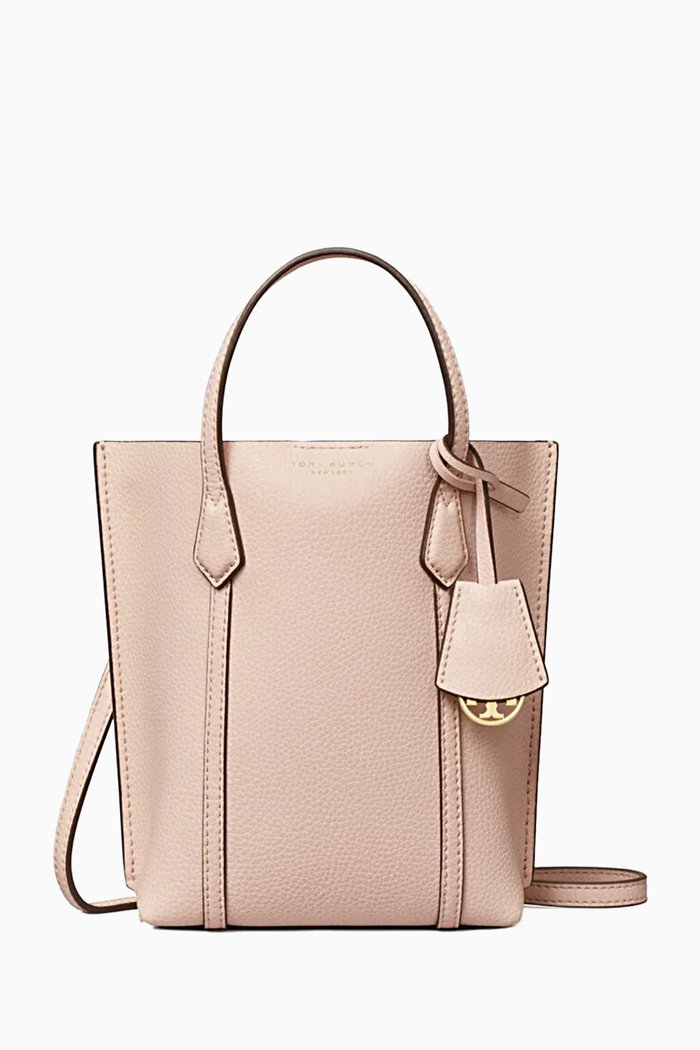 

Mini Perry Tote in Pebbled Leather, Pink