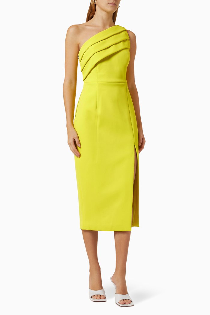 

Unveil One-shoulder Midi Dress, Yellow
