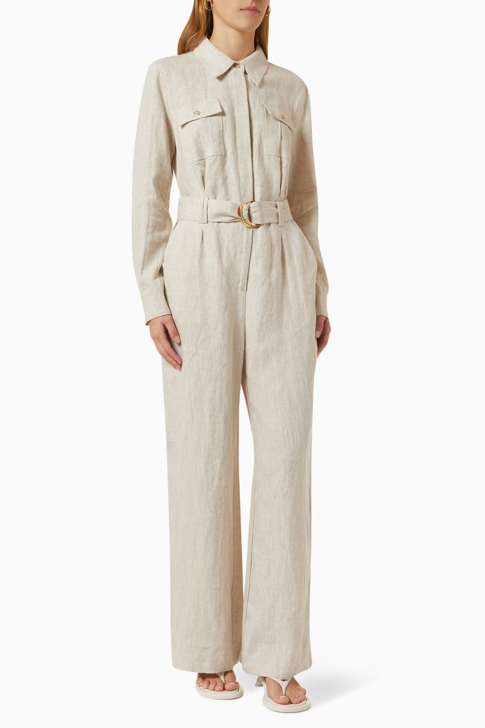

Maverick Jumpsuit in Linen, Neutral