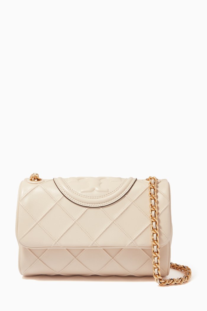 

Fleming Shoulder Bag in Leather, Neutral