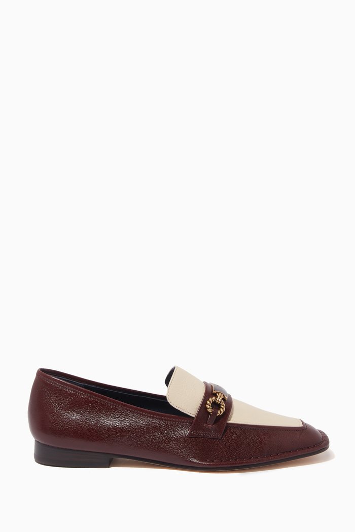 

Perrine Loafers in Crackled Leather, Purple