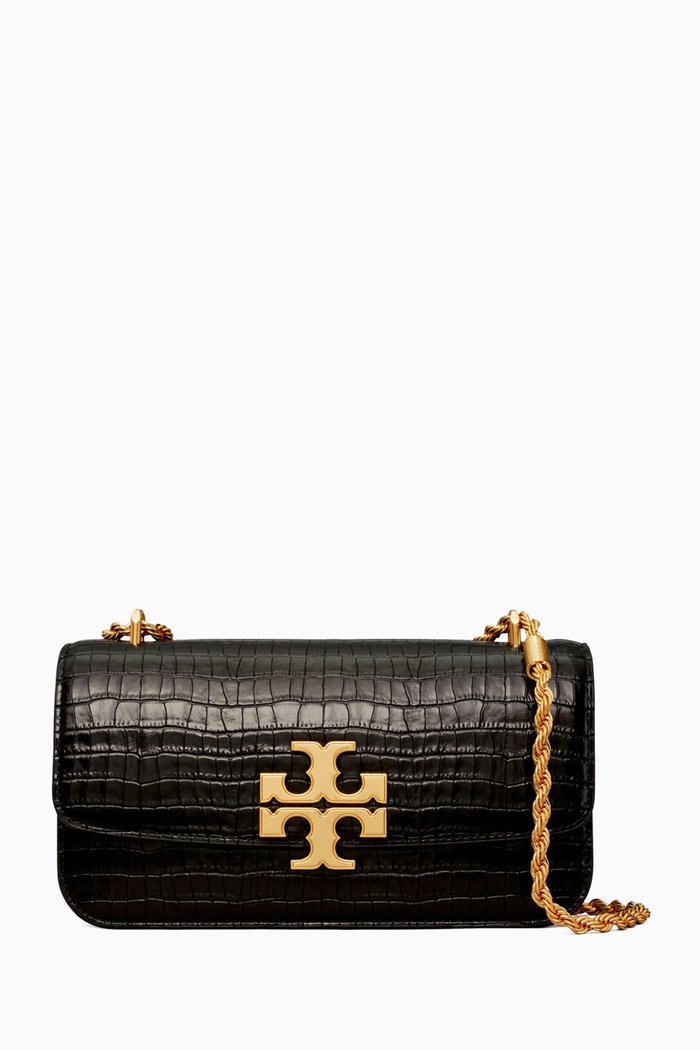 

Small Eleanor Bag in Croc-embossed Leather, Black