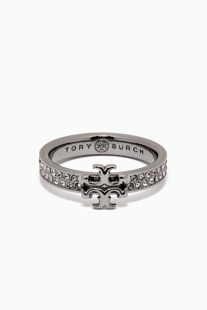 

Kira Pavé Ring in 18kt Gold-plated Brass, Grey
