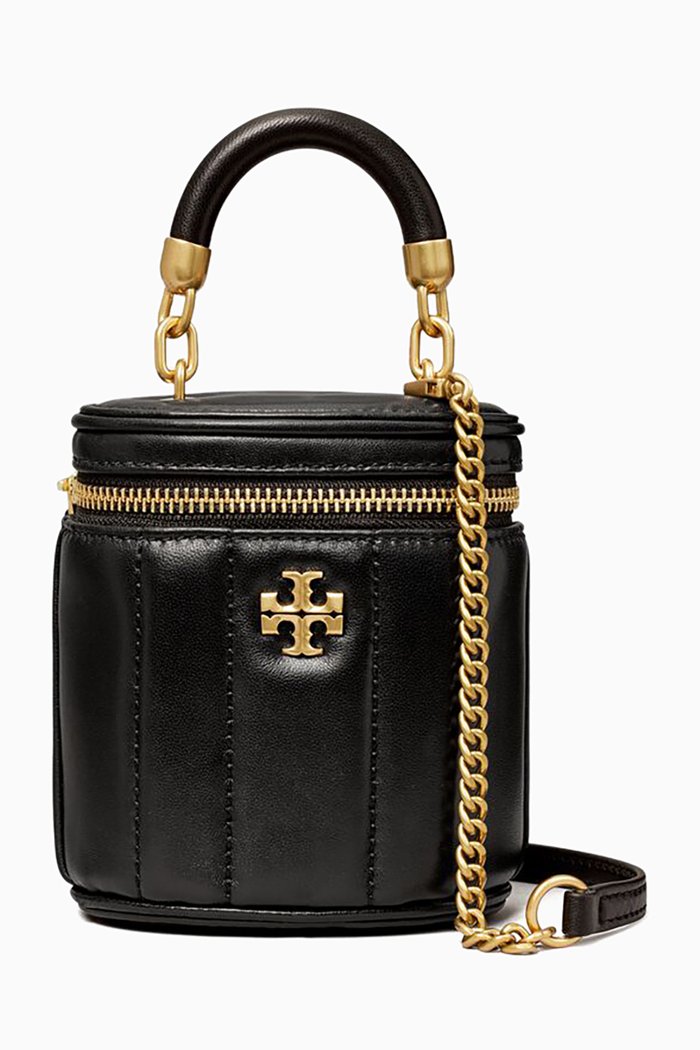 

Mini Kira Vaniti Case in Leather, Black