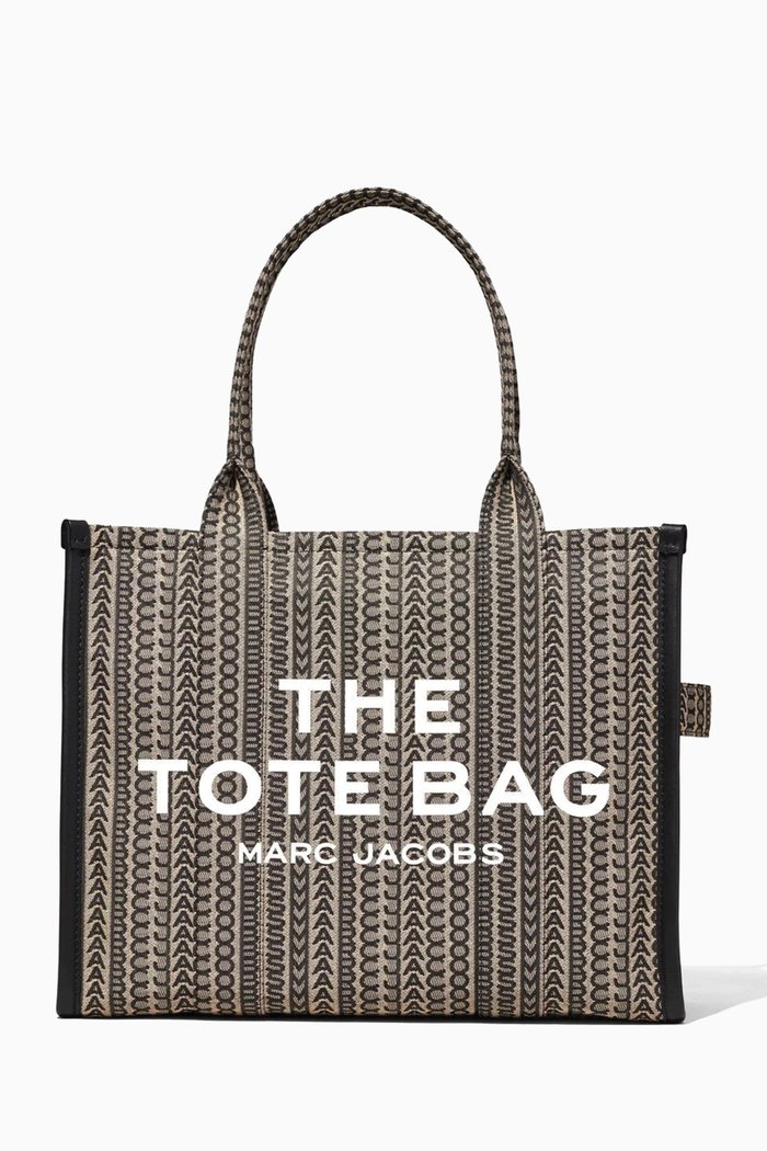 Large The Monogram Tote Bag in Jacquard, Neutral