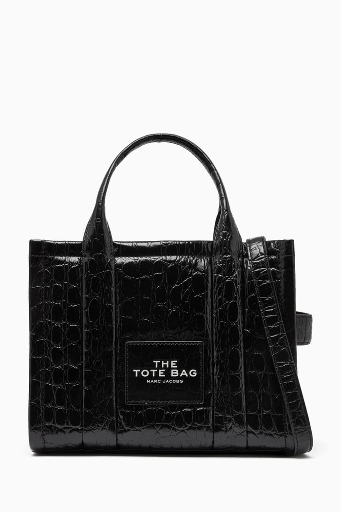 

The Mini Tote Bag in Croc-embossed Leather, Black