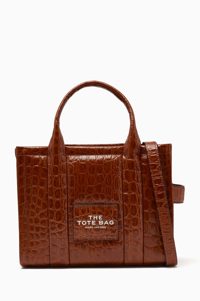 

The Mini Tote Bag in Croc-embossed Leather, Brown