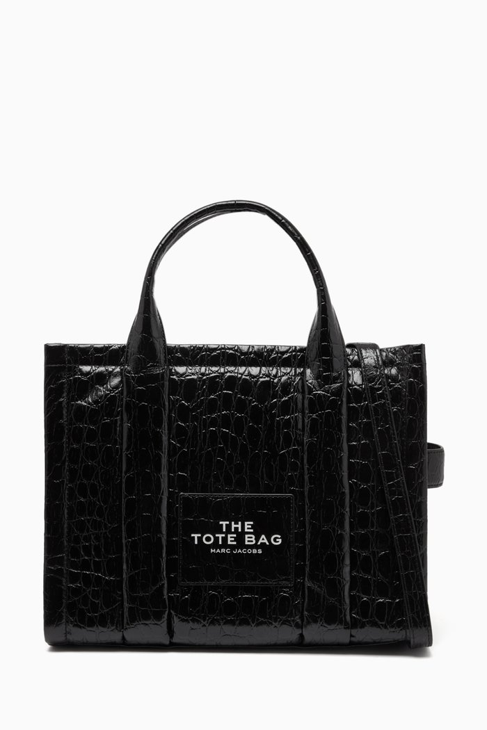 

Medium Traveler Tote Bag in Jacquard, Black
