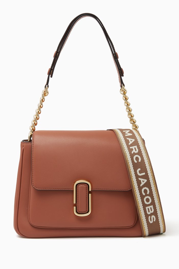 

The J Marc Small Satchel Shoulder Bag in Leather, Brown
