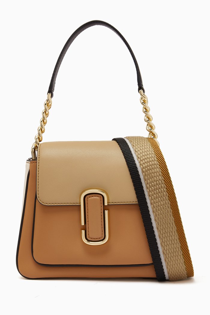 

The J Marc Mini Satchel Shoulder Bag in Leather, Neutral