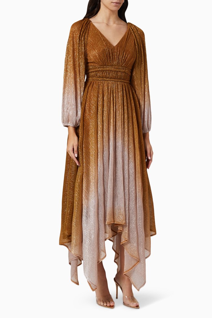 

Gradient Glittered Maxi Dress, Gold