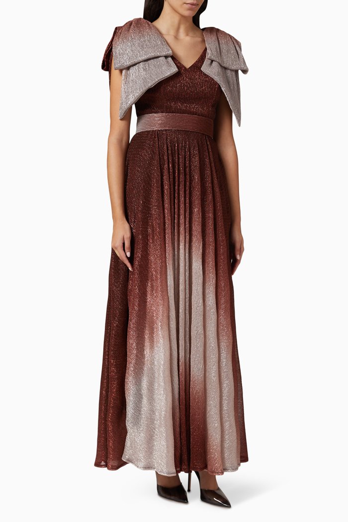 

Sculptured Glittered Maxi Dress, Pink