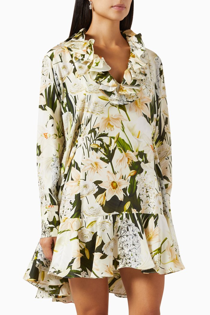 

Cue Mini Dress in Silk, Neutral