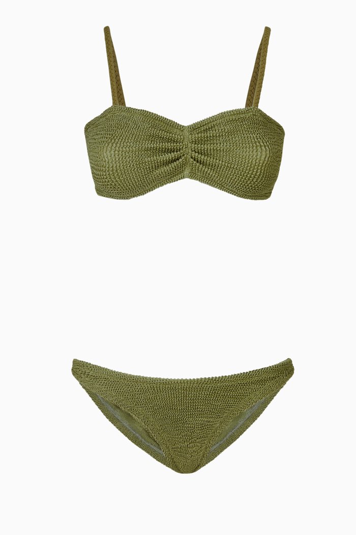 

Aura Bikini Set in Crinkle Fabric, Green