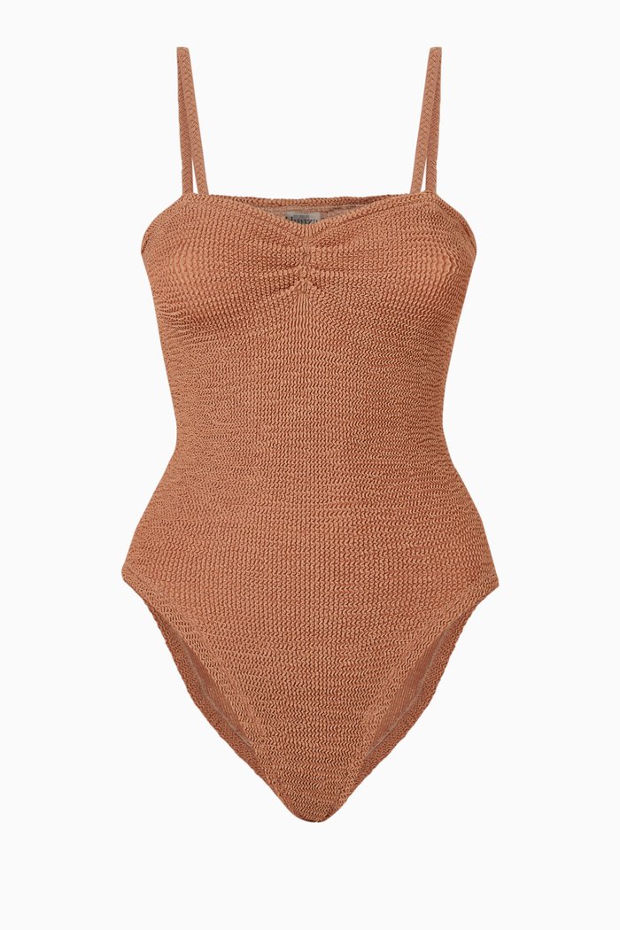 

Venus One-piece Swimsuit in Crinkle Fabric, Brown