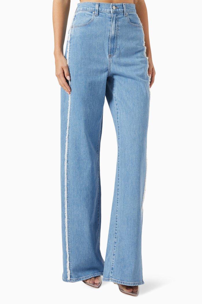 

Helena Fringe Wide-leg Jeans in Denim, Blue