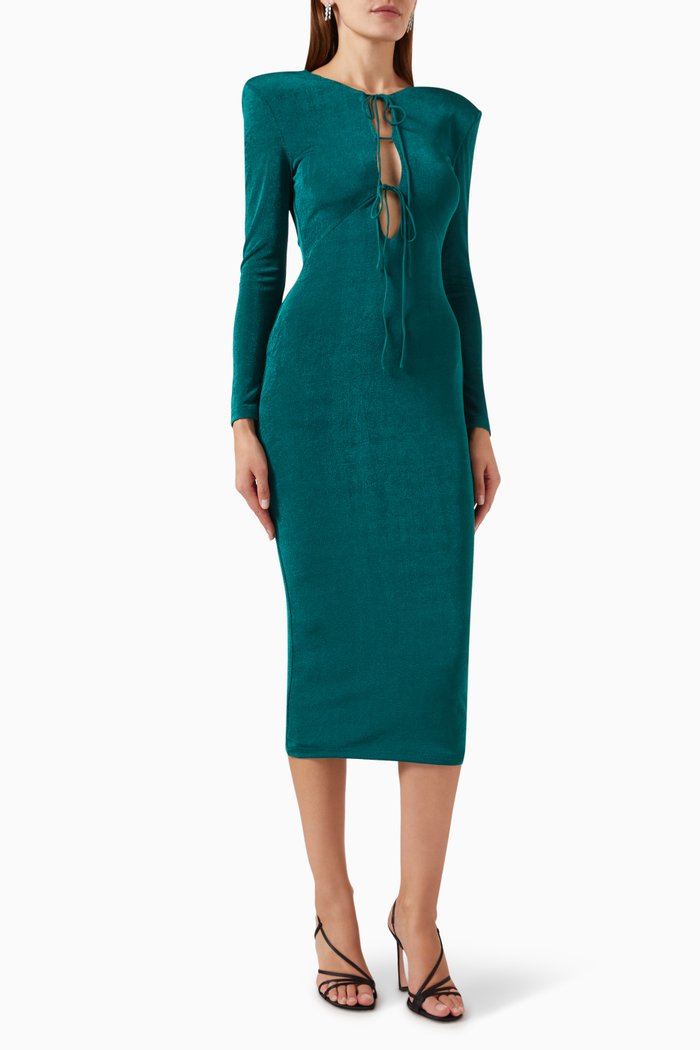 

Sinead Slinky Midi Dress in Jersey, Green