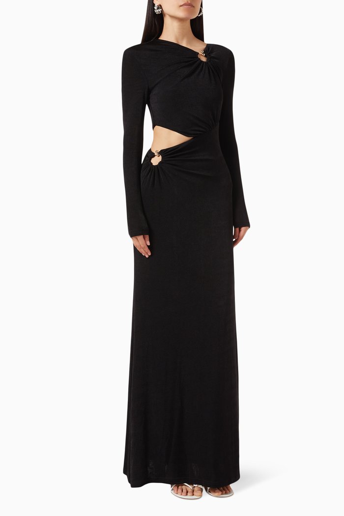 

Akari Cut-out Gown in Jersey, Black